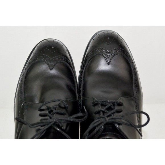 Men\'s Leather Size 8 Dress Wingtip Lift Shoes Black 3\